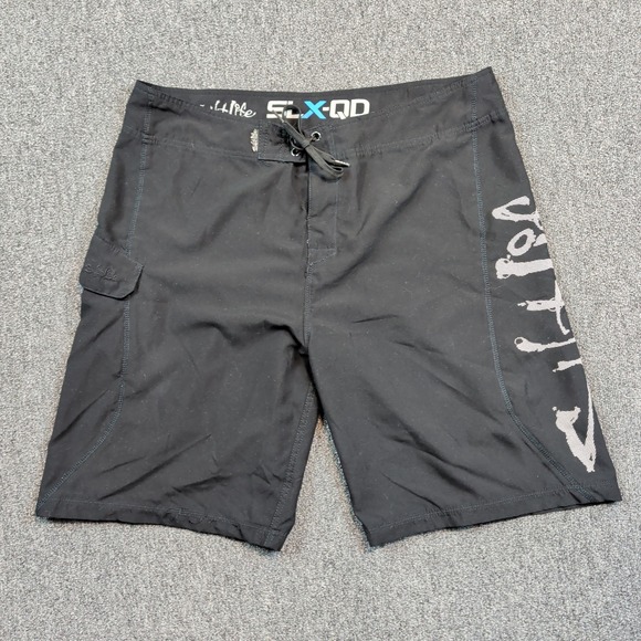 Salt Life SLX-QD Board Shorts 34 Black Quick Dry Surf Fishing Skull Graphic Logo — photo 2